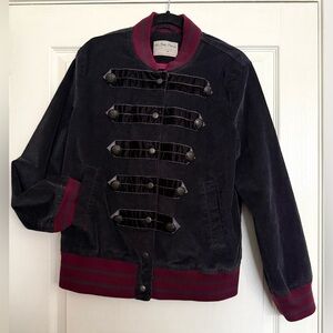 NWOT Free People We the Free Navy Corduroy Military Bomber Jacket